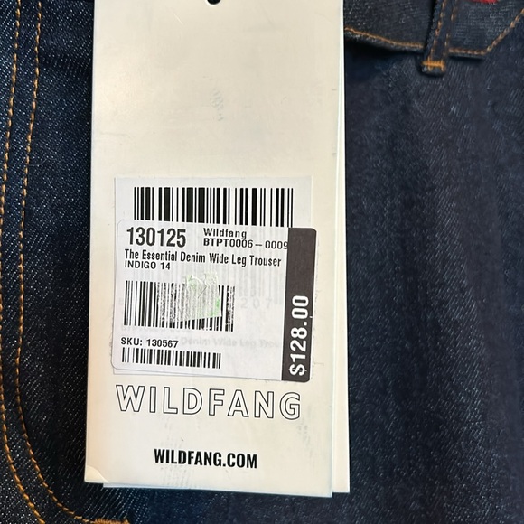 Wildfang Essential Denim Wide Leg Trouser -14 NWT - Picture 7 of 12